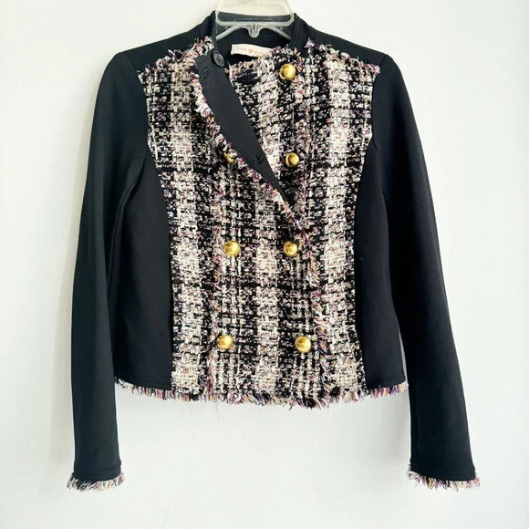 Tory Burch Tweed Detail Double Breasted Knit Fabric  Jacket 0 - Picture 7 of 9